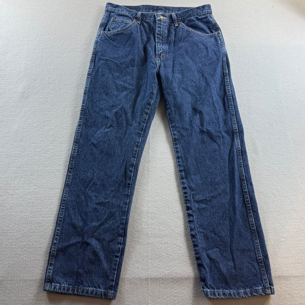 Wrangler Authentic Jeans Mens 33x30 Blue Relaxed Fit Straight Leg